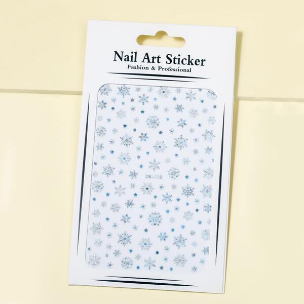 

1sheet Snowflake Pattern Nail Art Sticker, Silver