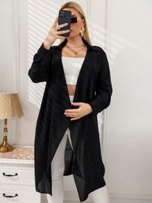 Áo khoác cỡ lớn màu trơn Giải trí - màu đen - Xem 1