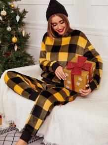 All Over Gingham Print Pyjama Set - Multicolor - View 1