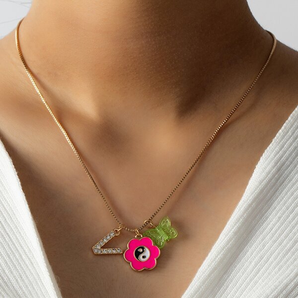 

Yin & Yang Charm Necklace, Gold