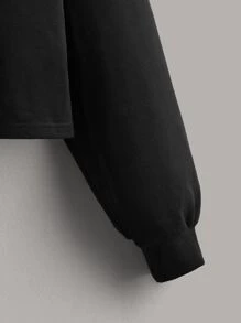 Muchica 女士撞色长袖休闲宽松抽绳连帽卫衣 - 彩色 - 查看 3