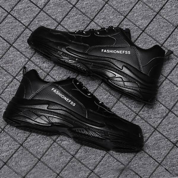

Men Letter Graphic Chunky Sneakers, Black