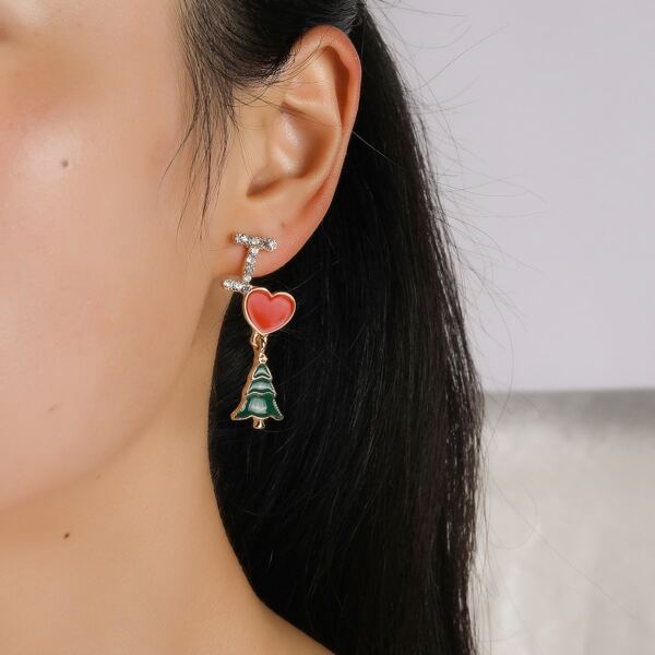 

Christmas Tree Drop Earrings, Multicolor