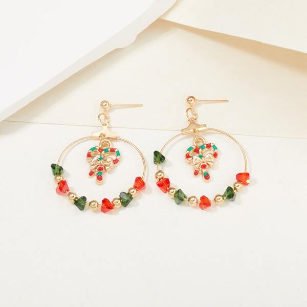 

Christmas Wreath Decor Drop Earrings, Multicolor