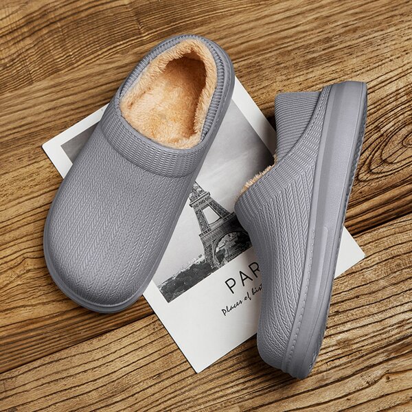 

Men Textured Plush Inside Bedroom Slippers, Grey