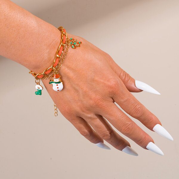 

Christmas Snowman Charm Bracelet, Multicolor