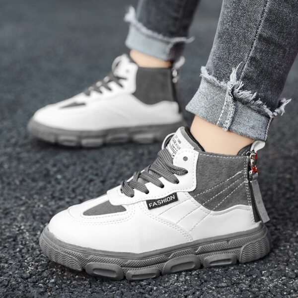 

Boys Double Zip Detail Sneakers, Grey