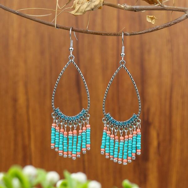 

Bead Decor Drop Earrings, Multicolor