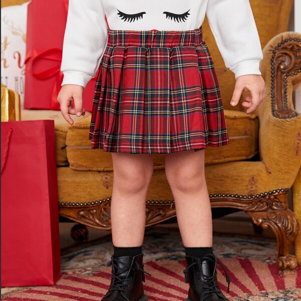 

Toddler Girls Tartan Print Pleated Skirt, Multicolor