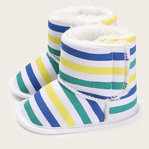 

Baby Striped Pattern Snow Boots, Multicolor