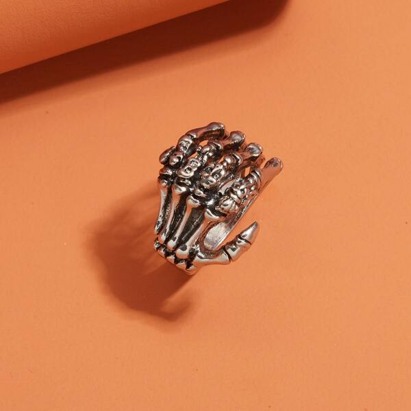 

Skeleton Hand Ring, Antique silver