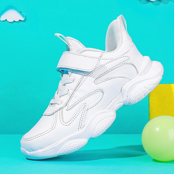 

Girls Minimalist Velcro Strap Sneakers, White