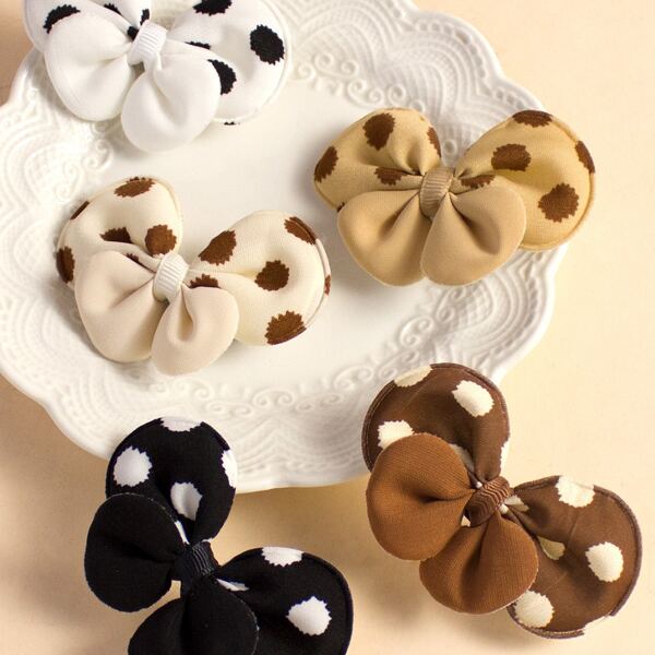 

5pcs Toddler Girls Bow Decor Hair Clip, Multicolor