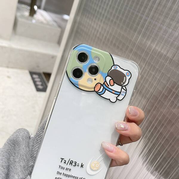 

Cartoon Astronaut Clear Phone Case, Multicolor