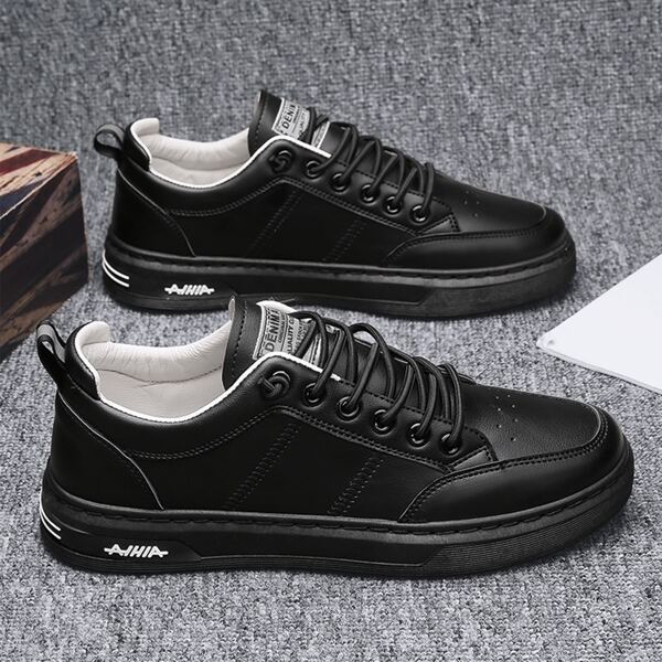 

Men Letter Graphic Lace-up Front Skate Shoes, Black