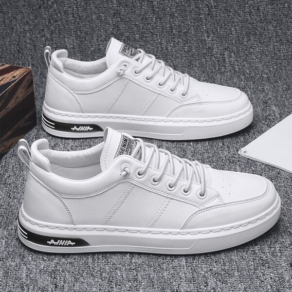 

Men Letter Patch Lace Up Design Sneakers, White