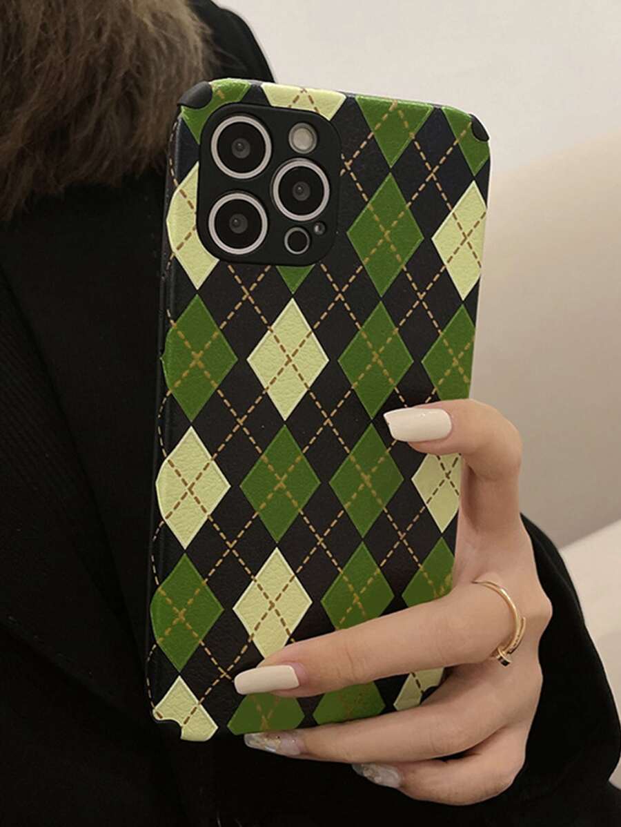 幾何格紋手機外殼 - 彩色 - 查看 1