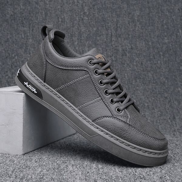 

Men Letter Graphic Lace-up Front Skate Shoes, Grey