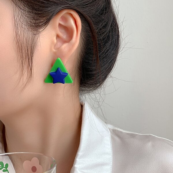 

Star Decor Earrings, Multicolor