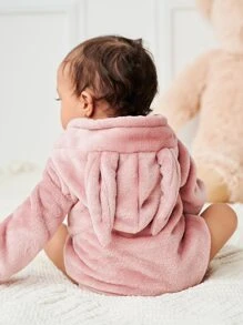 Baby Letter Embroidery 3D Ear Bodysuit - Dusty Pink - View 2
