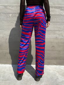 MEYSI KIM 條紋和字母圖案斜插口袋長褲 - 彩色 - 查看 2