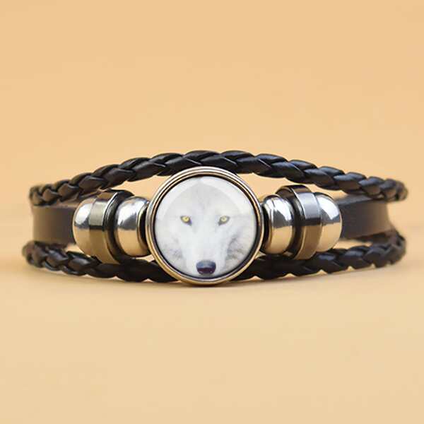 

Wolf Pattern Bracelet, Black