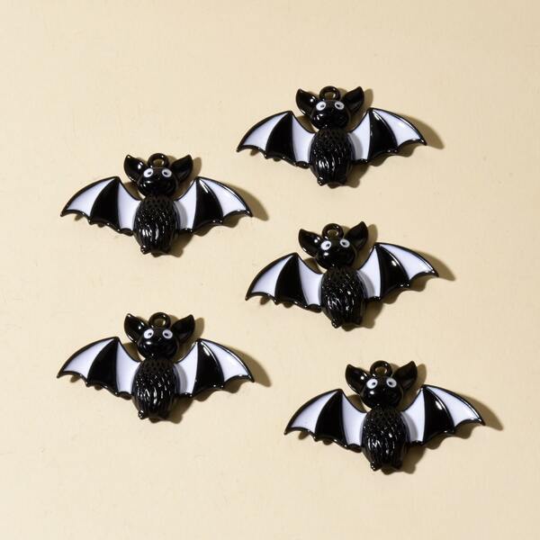 

5pcs Halloween Bat Pendant, Black and white