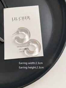 透明圓耳環 - 無色 - 查看 2