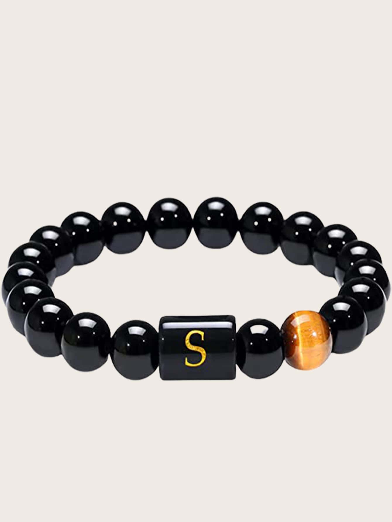 Vòng tay nam đính cườm thời trang và phổ biến Phong cách Punk Hip Pop cho món quà trang sức và cho vẻ ngoài sành điệu - màu đen - Xem 1