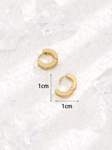 Stainless Steel Earrings - Yellow Gold - View 3