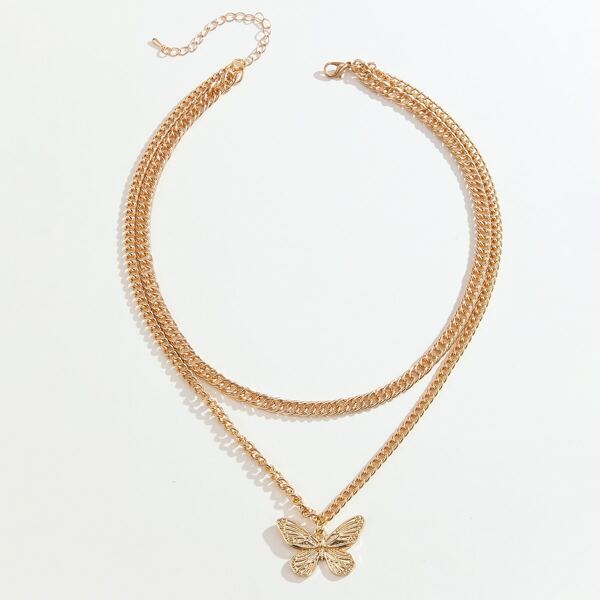 

Butterfly Charm Necklace, Gold