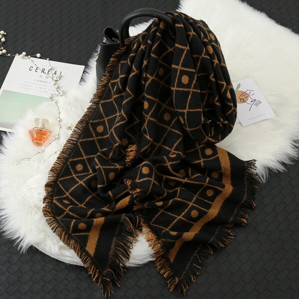

Geo Pattern Scarf, Camel