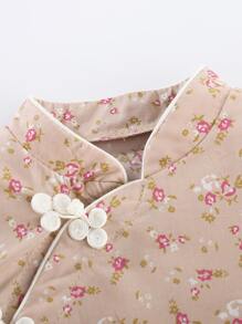 Peninsula Baby 嬰兒碎花撞色滾邊連身背心 - 杏色 - 查看 3