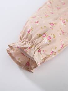 Peninsula Baby 嬰兒碎花撞色滾邊連身背心 - 杏色 - 查看 4