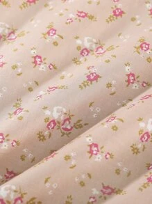 Peninsula Baby 嬰兒碎花撞色滾邊連身背心 - 杏色 - 查看 7