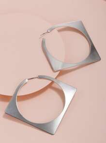 Geo Decor Earrings - Silver - View 1