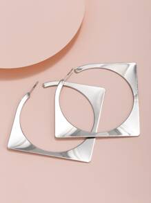 Geo Decor Earrings - Silver - View 2
