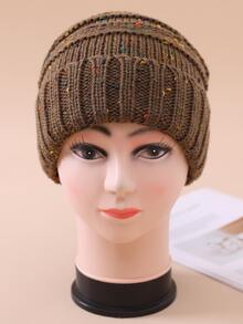 Simple Knit Beanie - Brown - View 3