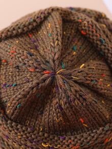 Simple Knit Beanie - Brown - View 8