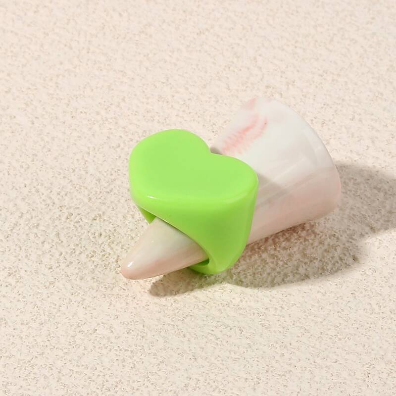 

Heart Decor Ring, Green