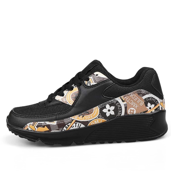 

Men Colorblock Graphic Running Shoes, Black