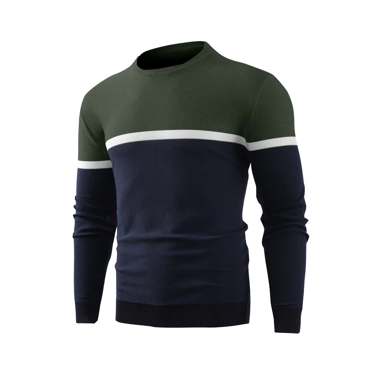 

Guys Colorblock Round Neck Sweater, Multicolor