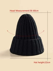 Gorro simple tejido - Negro - Ver 3