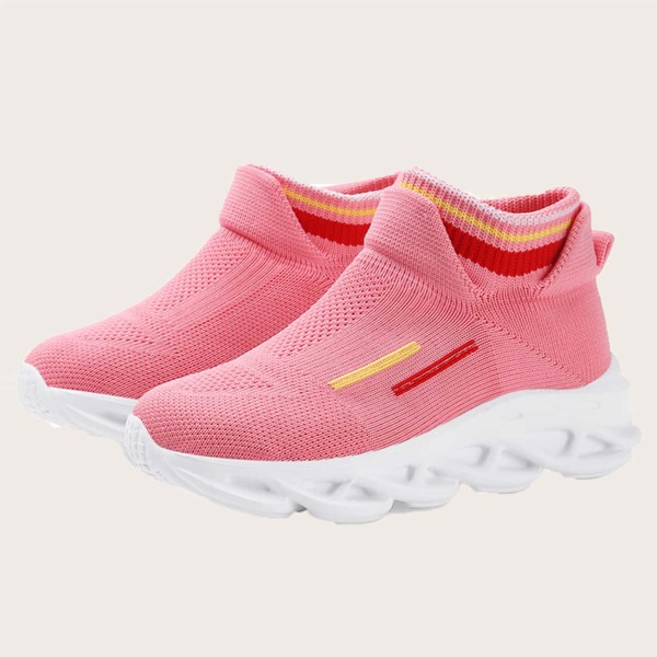 

Girls Striped Slip On Sneakers, Pink