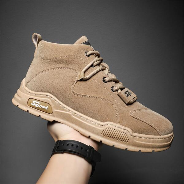

Men Letter Graphic Front Combat Boots, Khaki