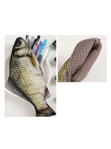 1 pieza Estuche de lápiz en forma de pescado - Multicolor - Ver 3