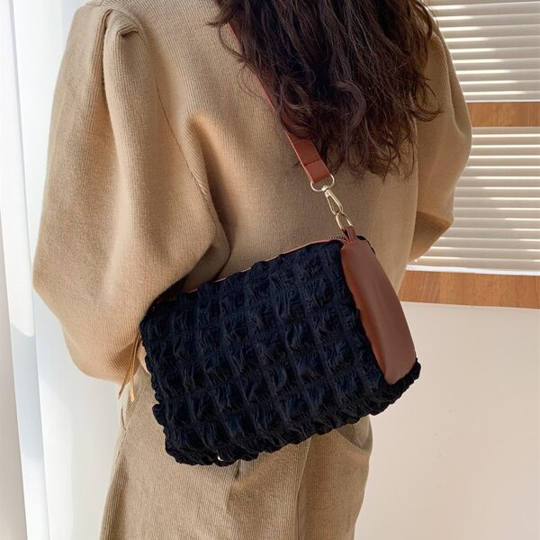 

Minimalist Textured Square Bag, Black