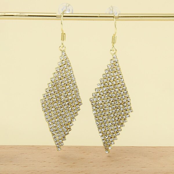 

Rhinestone Decor Drop Earrings, Gold