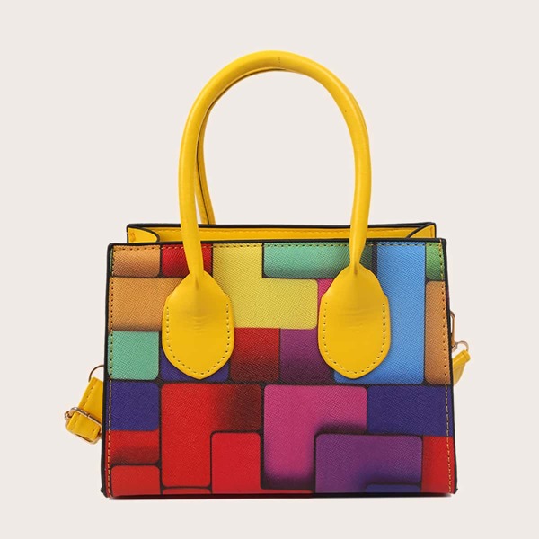 

Colorblock Square Bag, Yellow