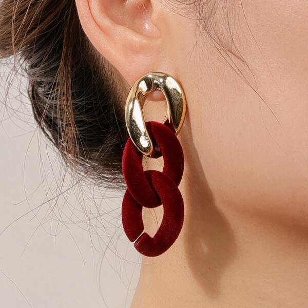 

Chain Design Drop Earrings, Multicolor